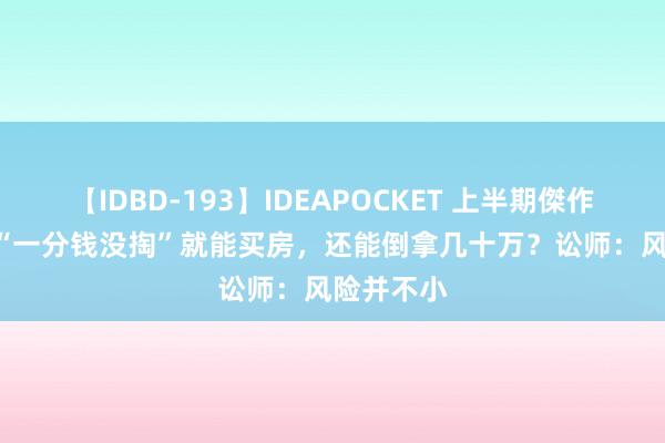 【IDBD-193】IDEAPOCKET 上半期傑作集2009 “一分钱没掏”就能买房，还能倒拿几十万？讼师：风险并不小